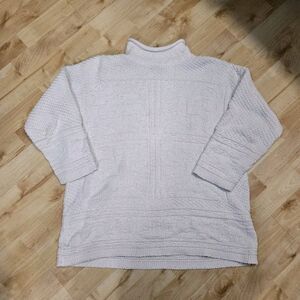 Vintage 80s Sweater Womens Med Cream‎ Chunky Textured Knit Hiking USA Made Boho